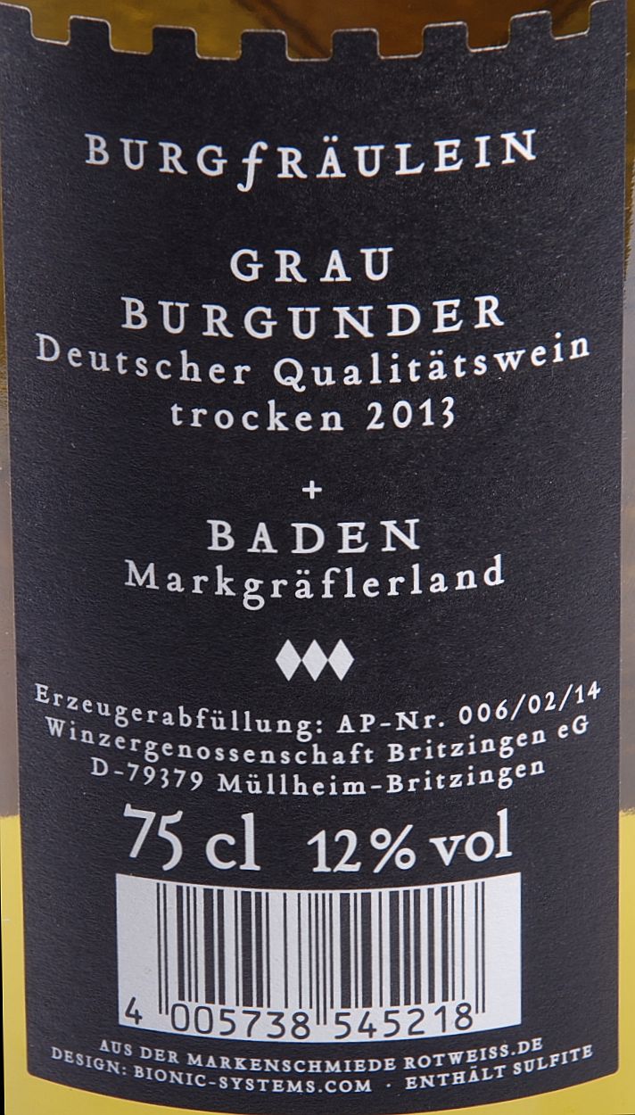 Burgfräulein Grauburgunder Burgfräulein Grauburgunder